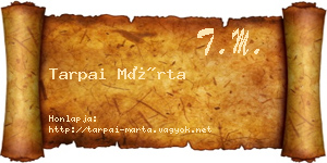 Tarpai Márta névjegykártya